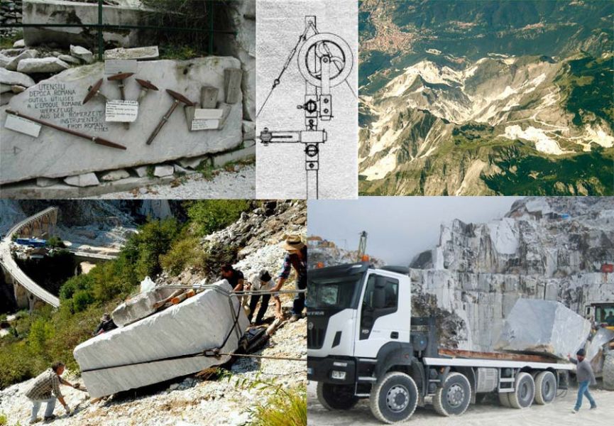 Bild Techniken der ziehung des marmors Carrara